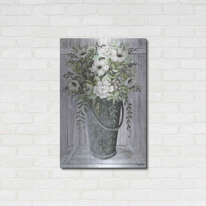 Luxe Metal Art 'Galvanized Fleurs' by Cindy Jacobs, Metal Wall Art,24x36