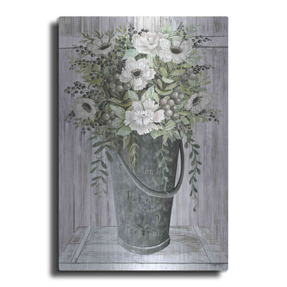Luxe Metal Art 'Galvanized Fleurs' by Cindy Jacobs, Metal Wall Art