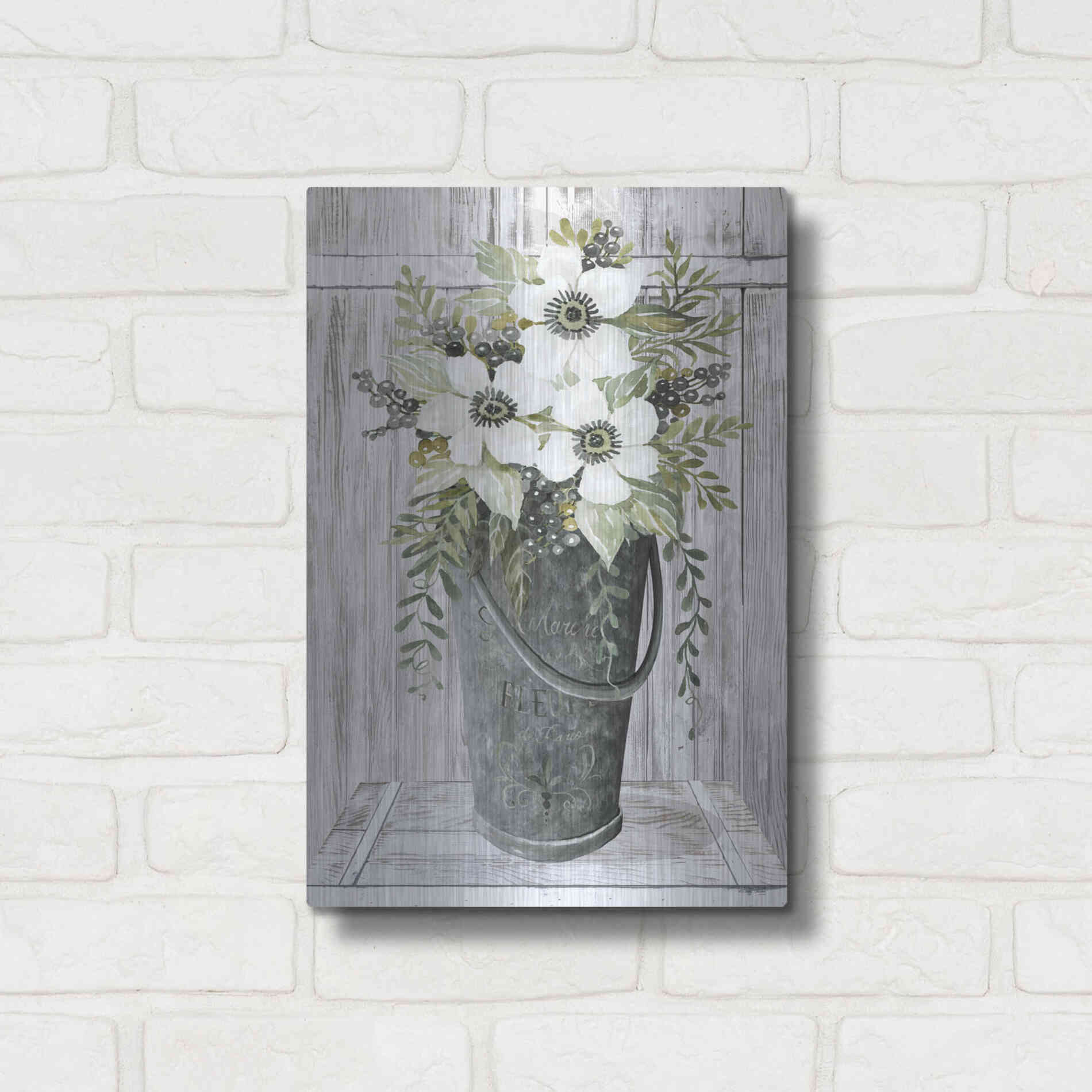 Luxe Metal Art 'Le Marche' by Cindy Jacobs, Metal Wall Art,12x16