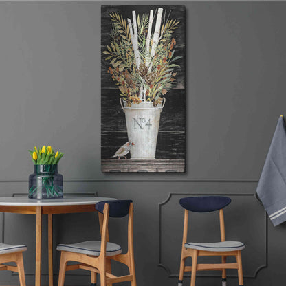 Luxe Metal Art 'No. 4 Fall Flowers and Birch 1' by Cindy Jacobs, Metal Wall Art,24x48