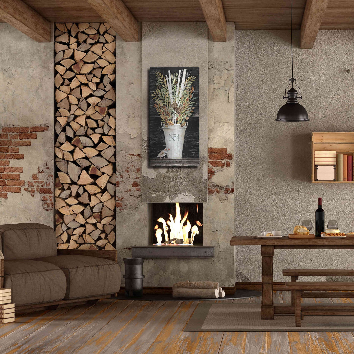 Luxe Metal Art 'No. 4 Fall Flowers and Birch 1' by Cindy Jacobs, Metal Wall Art,24x48