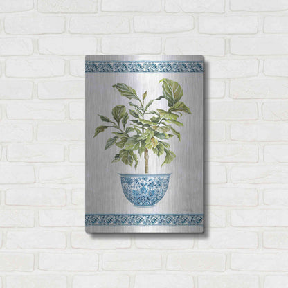 Luxe Metal Art 'Chinoiserie Fig I' by Cindy Jacobs, Metal Wall Art,16x24