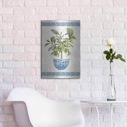 Luxe Metal Art 'Chinoiserie Fig I' by Cindy Jacobs, Metal Wall Art,16x24