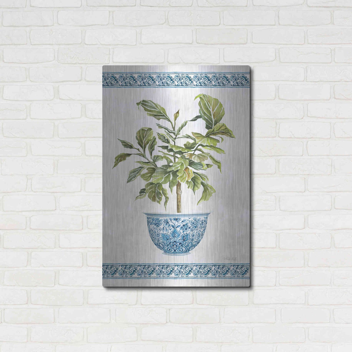 Luxe Metal Art 'Chinoiserie Fig I' by Cindy Jacobs, Metal Wall Art,24x36