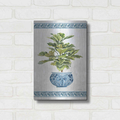 Luxe Metal Art 'Chinoiserie Fig II' by Cindy Jacobs, Metal Wall Art,12x16