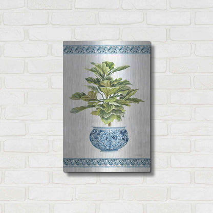 Luxe Metal Art 'Chinoiserie Fig II' by Cindy Jacobs, Metal Wall Art,16x24