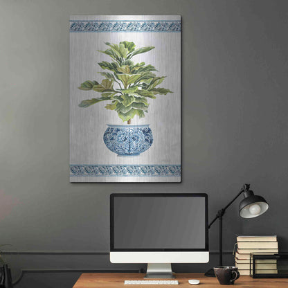 Luxe Metal Art 'Chinoiserie Fig II' by Cindy Jacobs, Metal Wall Art,24x36