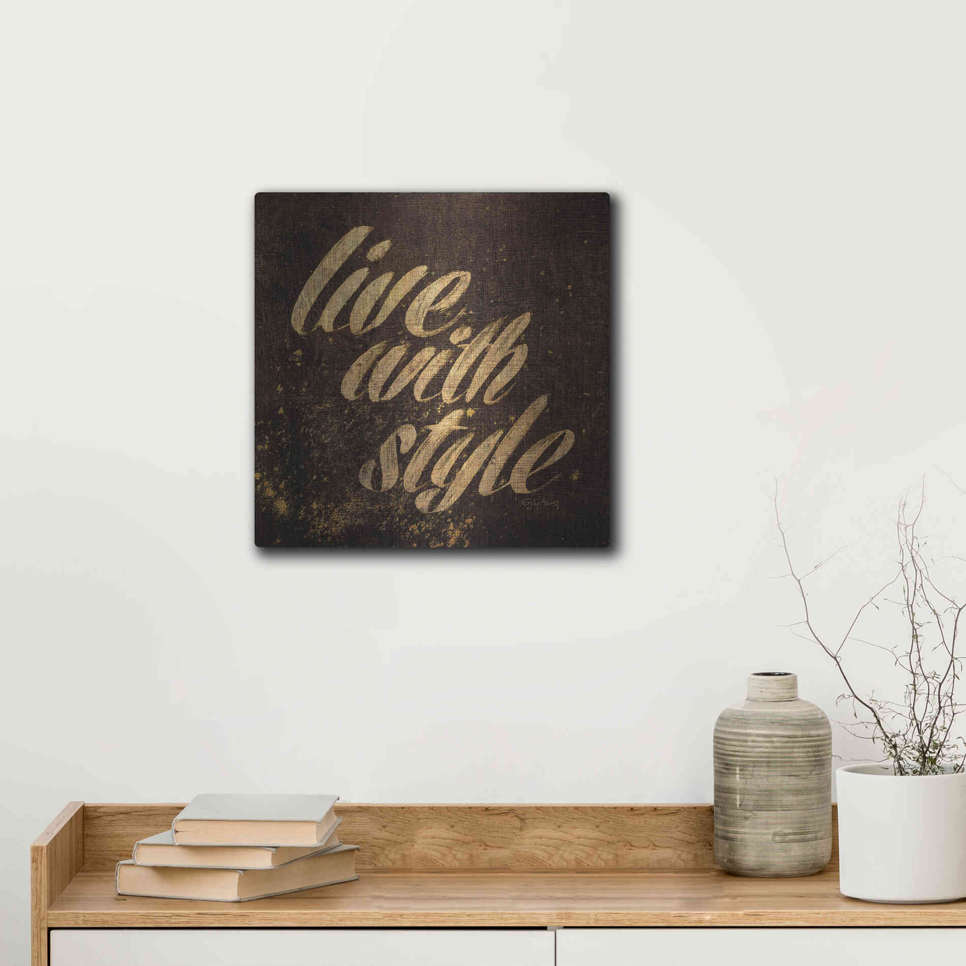 Luxe Metal Art 'Shoe Fetish Quotes III' by Emily Adams, Metal Wall Art,12x12