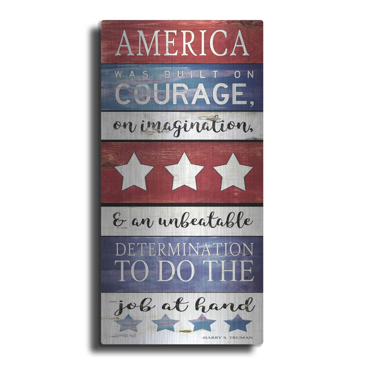 Luxe Metal Art 'America Panel' by Cindy Jacobs, Metal Wall Art