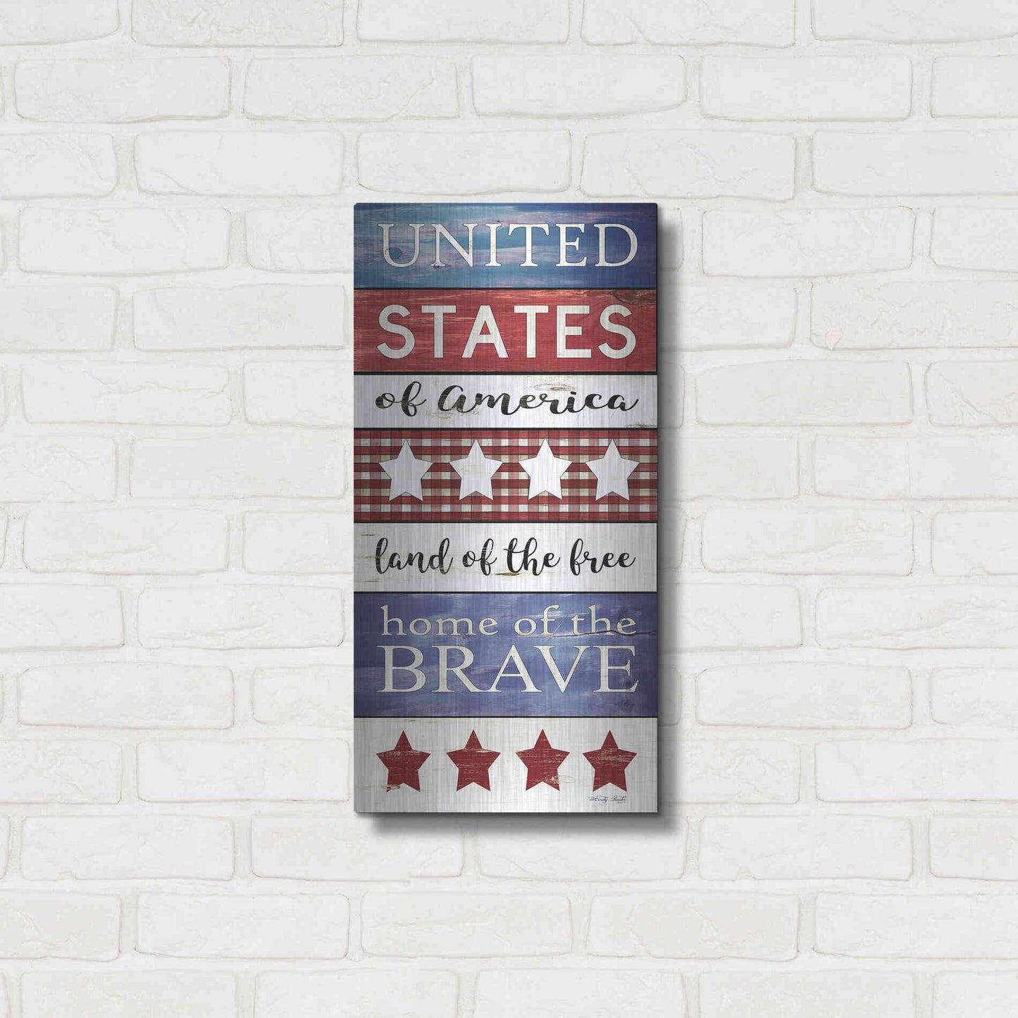 Luxe Metal Art 'United States Panel' by Cindy Jacobs, Metal Wall Art,12x24