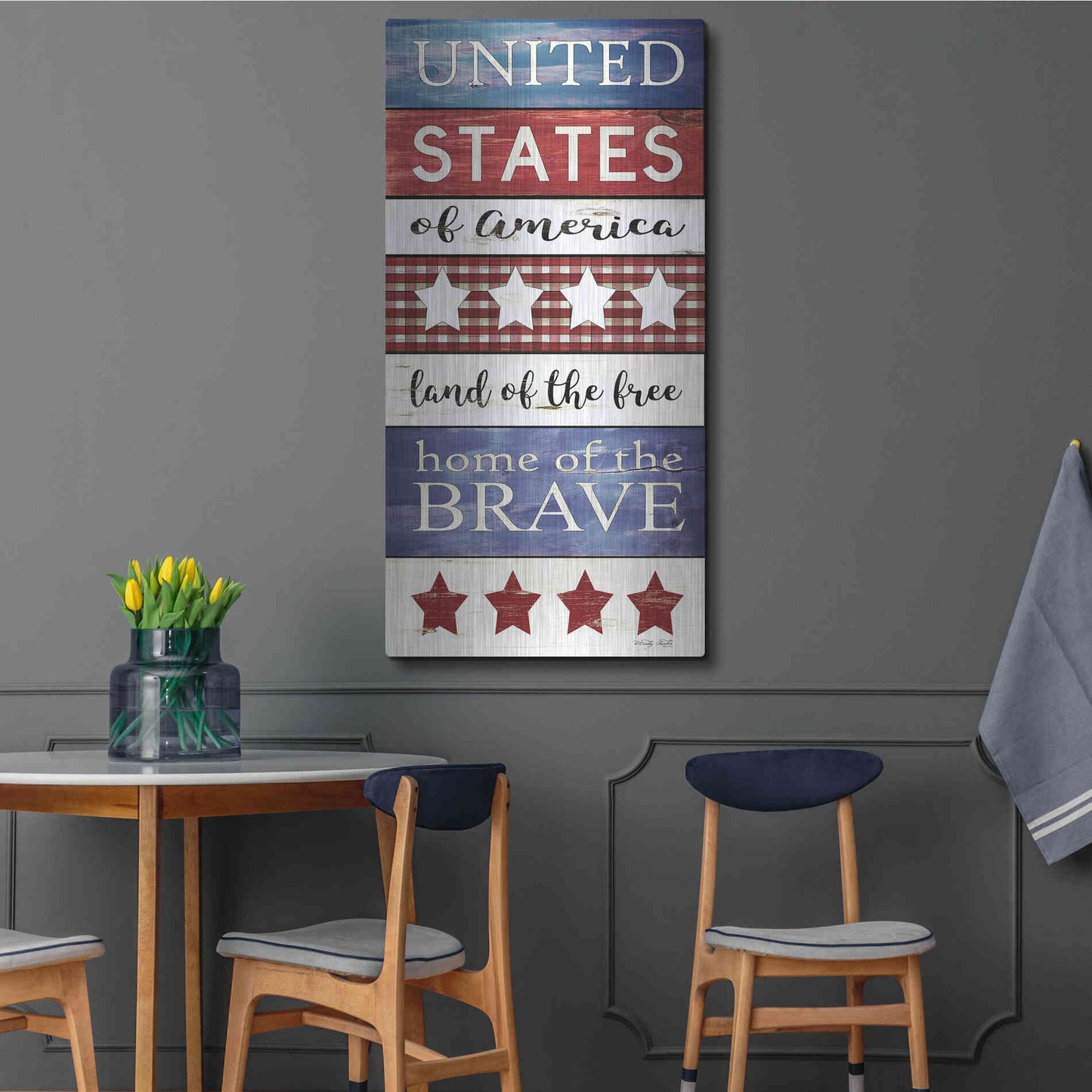 Luxe Metal Art 'United States Panel' by Cindy Jacobs, Metal Wall Art,24x48