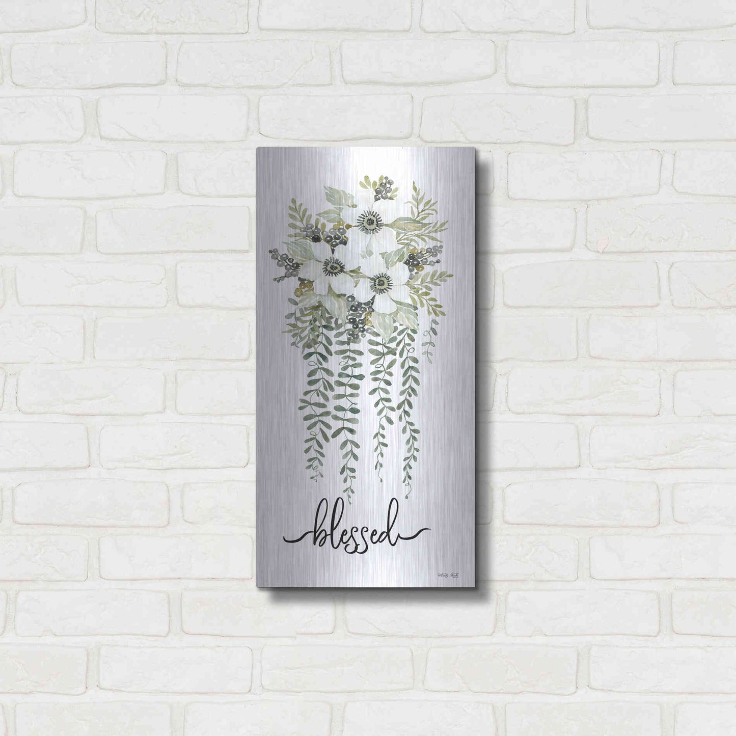 Luxe Metal Art 'Blessed' by Cindy Jacobs, Metal Wall Art,12x24