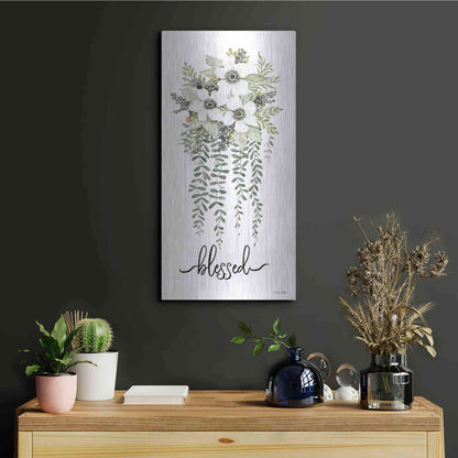 Luxe Metal Art 'Blessed' by Cindy Jacobs, Metal Wall Art,12x24