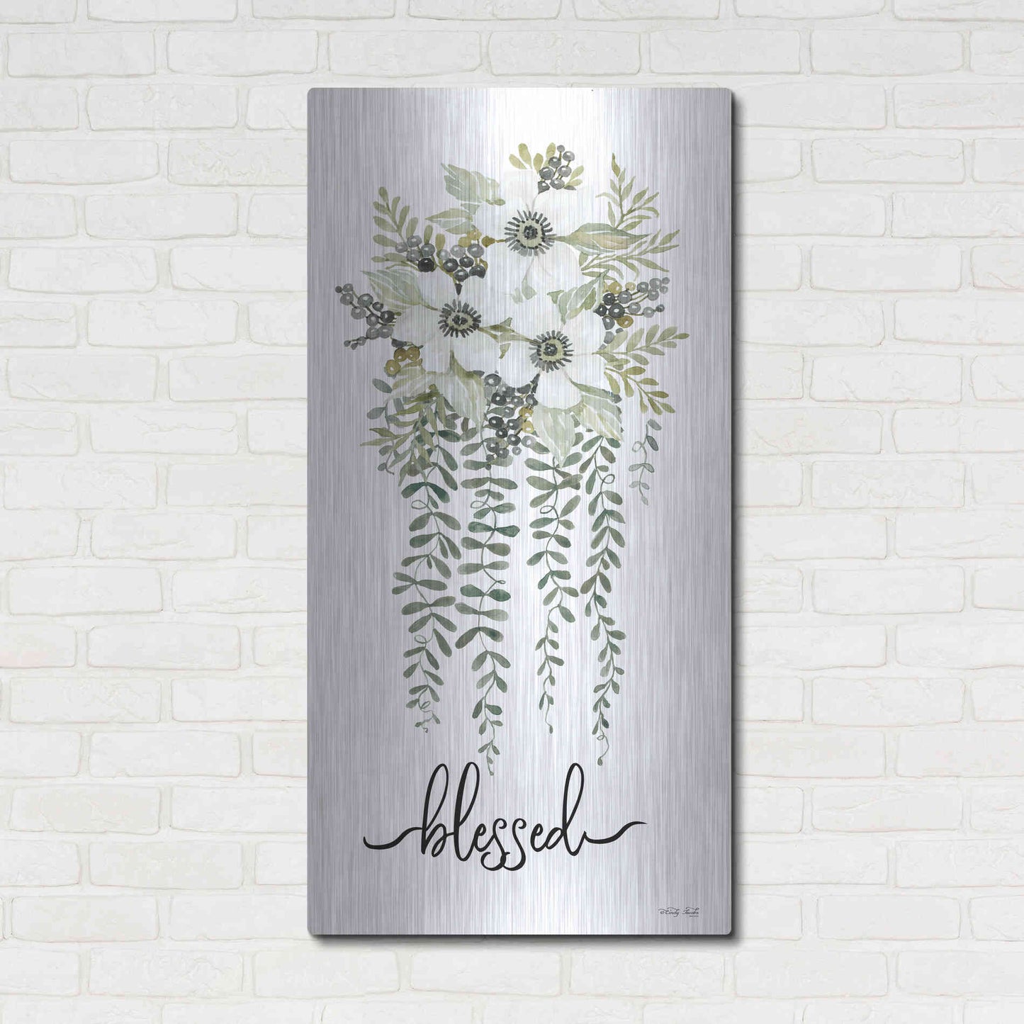 Luxe Metal Art 'Blessed' by Cindy Jacobs, Metal Wall Art,24x48