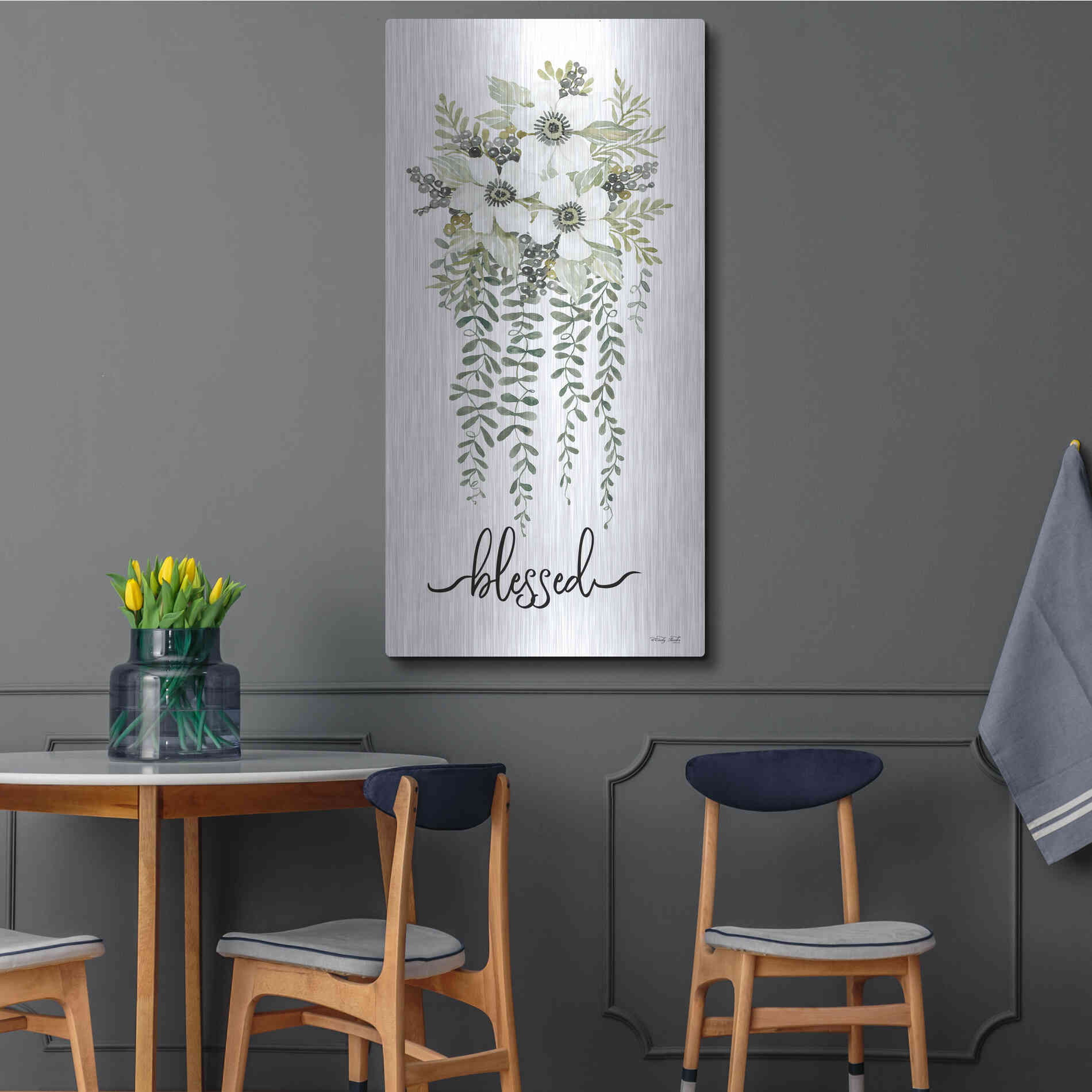 Luxe Metal Art 'Blessed' by Cindy Jacobs, Metal Wall Art,24x48