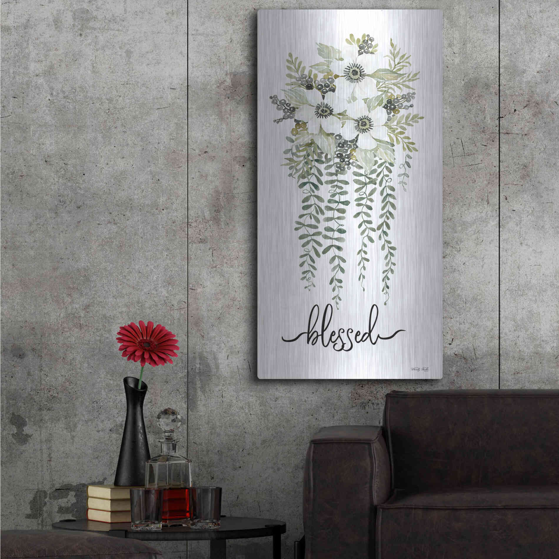 Luxe Metal Art 'Blessed' by Cindy Jacobs, Metal Wall Art,24x48