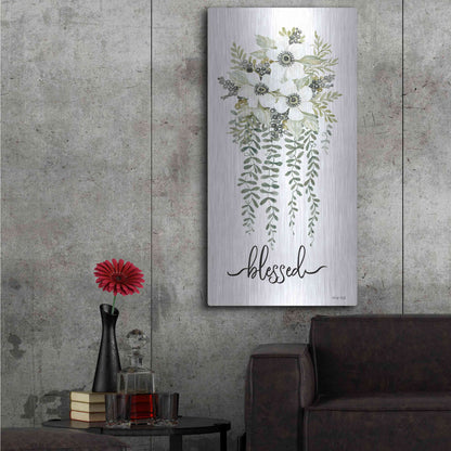Luxe Metal Art 'Blessed' by Cindy Jacobs, Metal Wall Art,24x48
