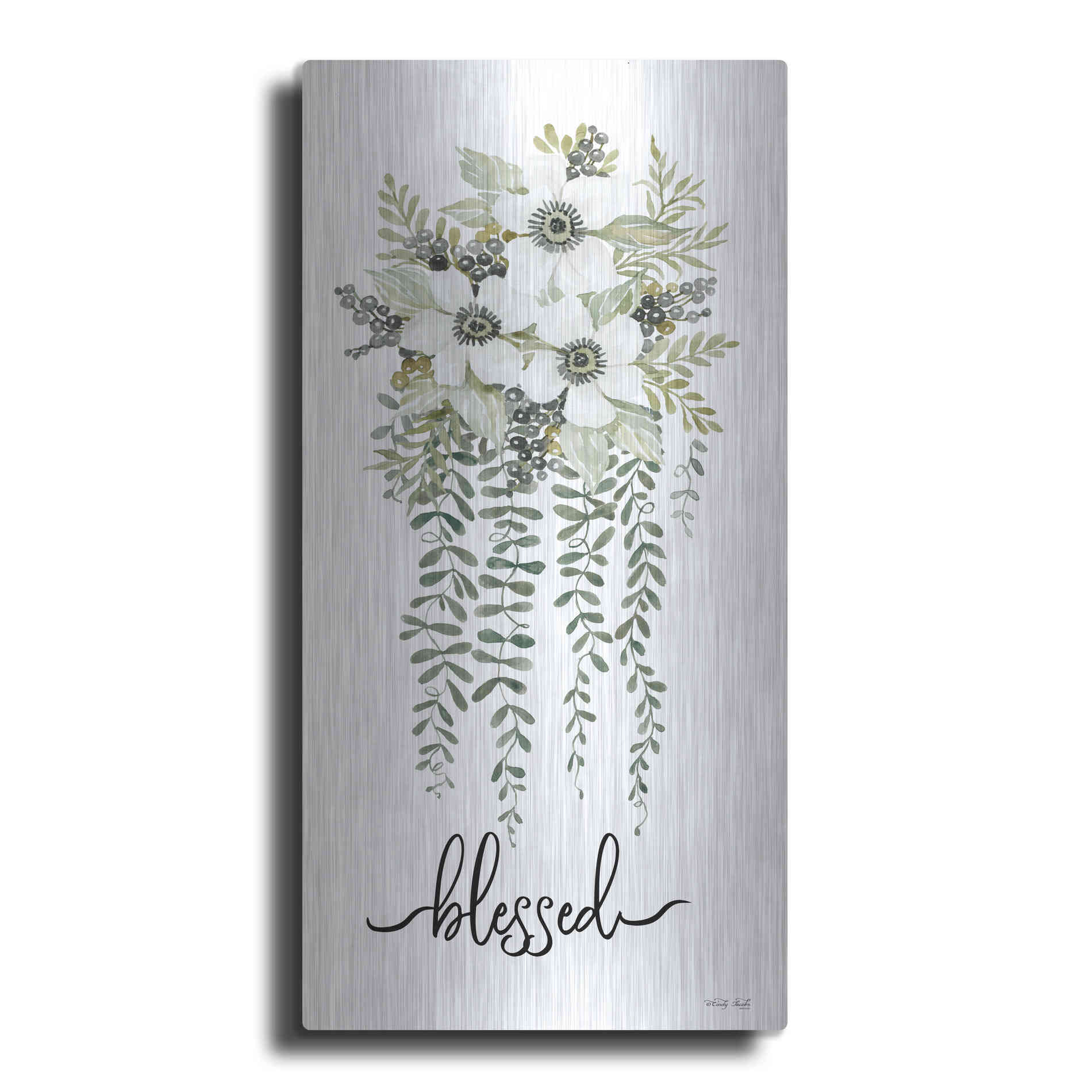 Luxe Metal Art 'Blessed' by Cindy Jacobs, Metal Wall Art