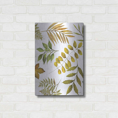 Luxe Metal Art 'Leaf Patterns I' by Cindy Jacobs, Metal Wall Art,16x24