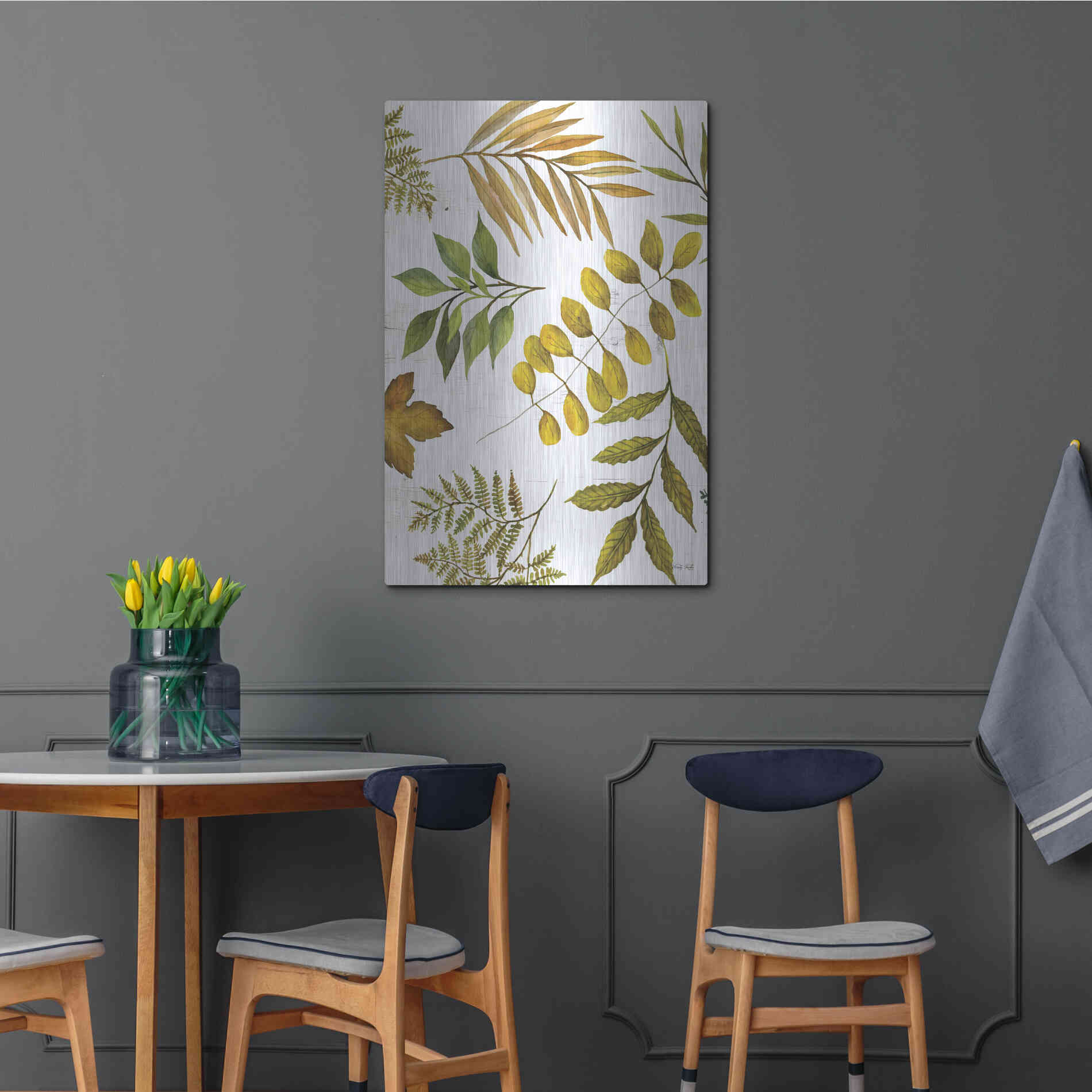 Luxe Metal Art 'Leaf Patterns I' by Cindy Jacobs, Metal Wall Art,24x36