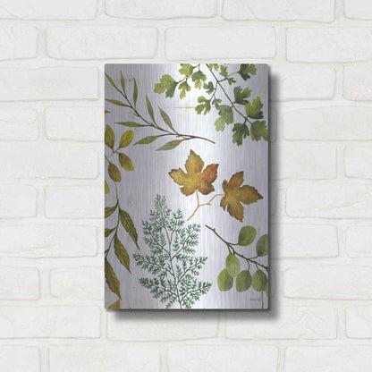 Luxe Metal Art 'Leaf Patterns II' by Cindy Jacobs, Metal Wall Art,12x16