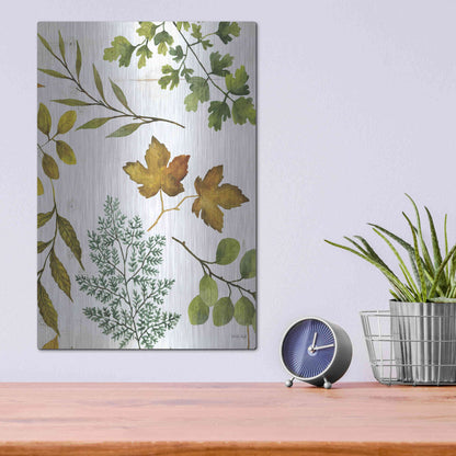 Luxe Metal Art 'Leaf Patterns II' by Cindy Jacobs, Metal Wall Art,12x16