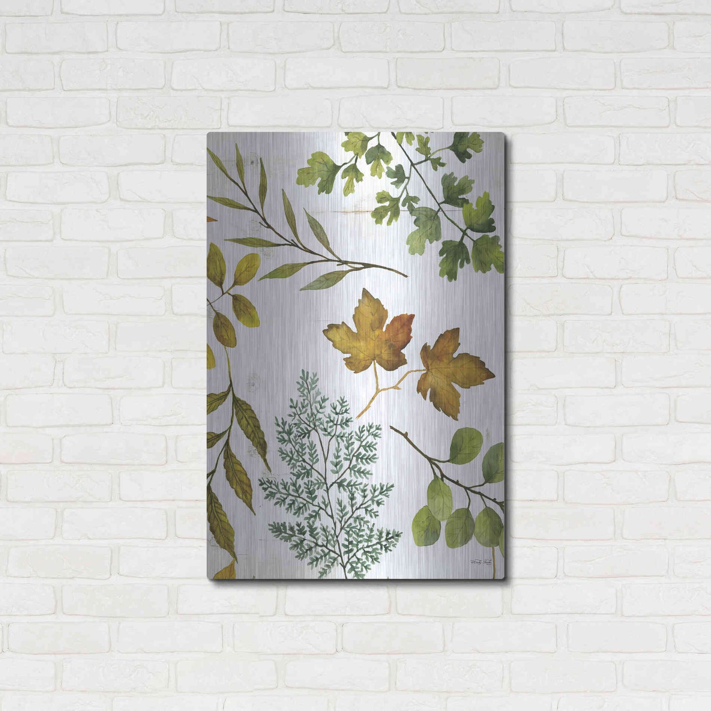 Luxe Metal Art 'Leaf Patterns II' by Cindy Jacobs, Metal Wall Art,24x36