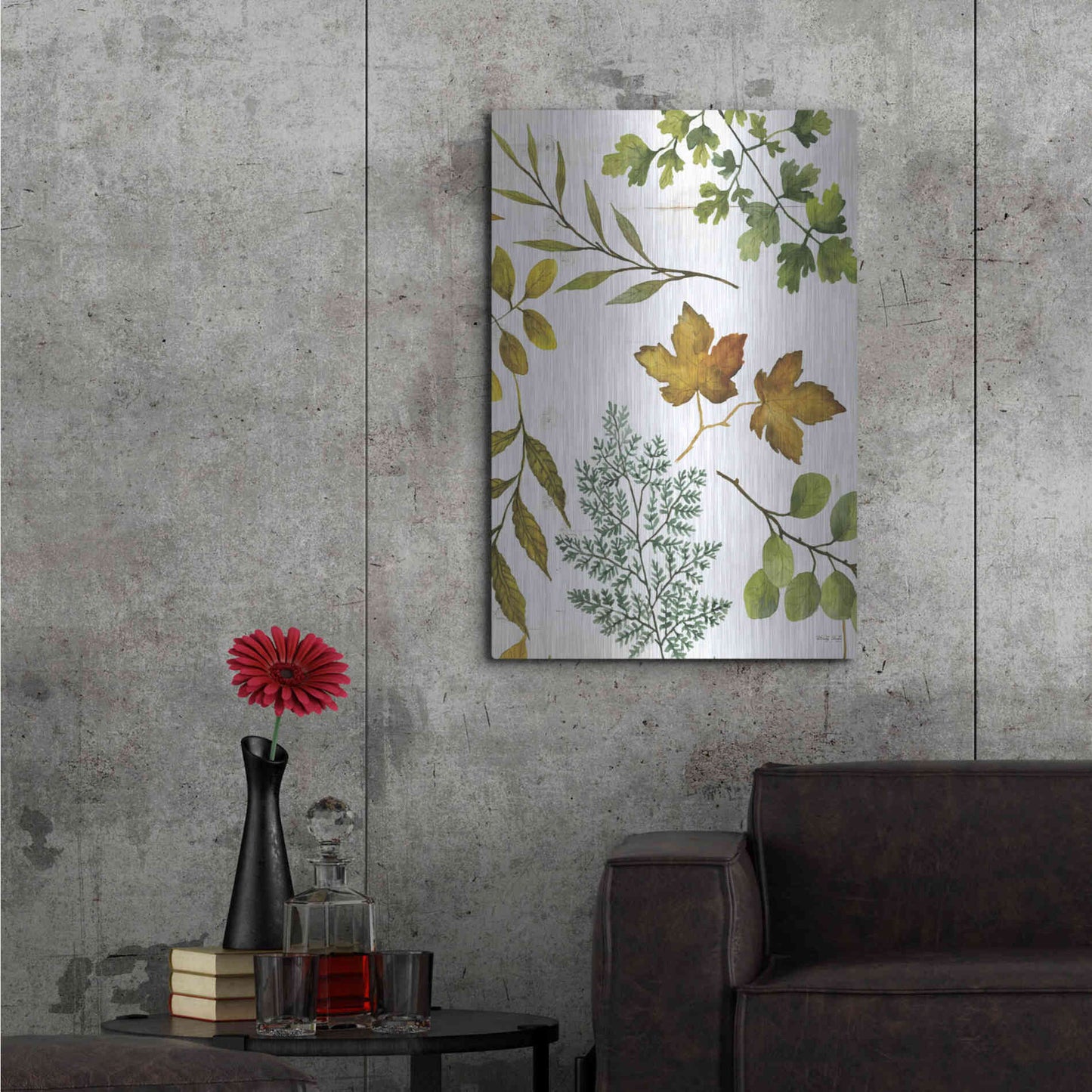 Luxe Metal Art 'Leaf Patterns II' by Cindy Jacobs, Metal Wall Art,24x36