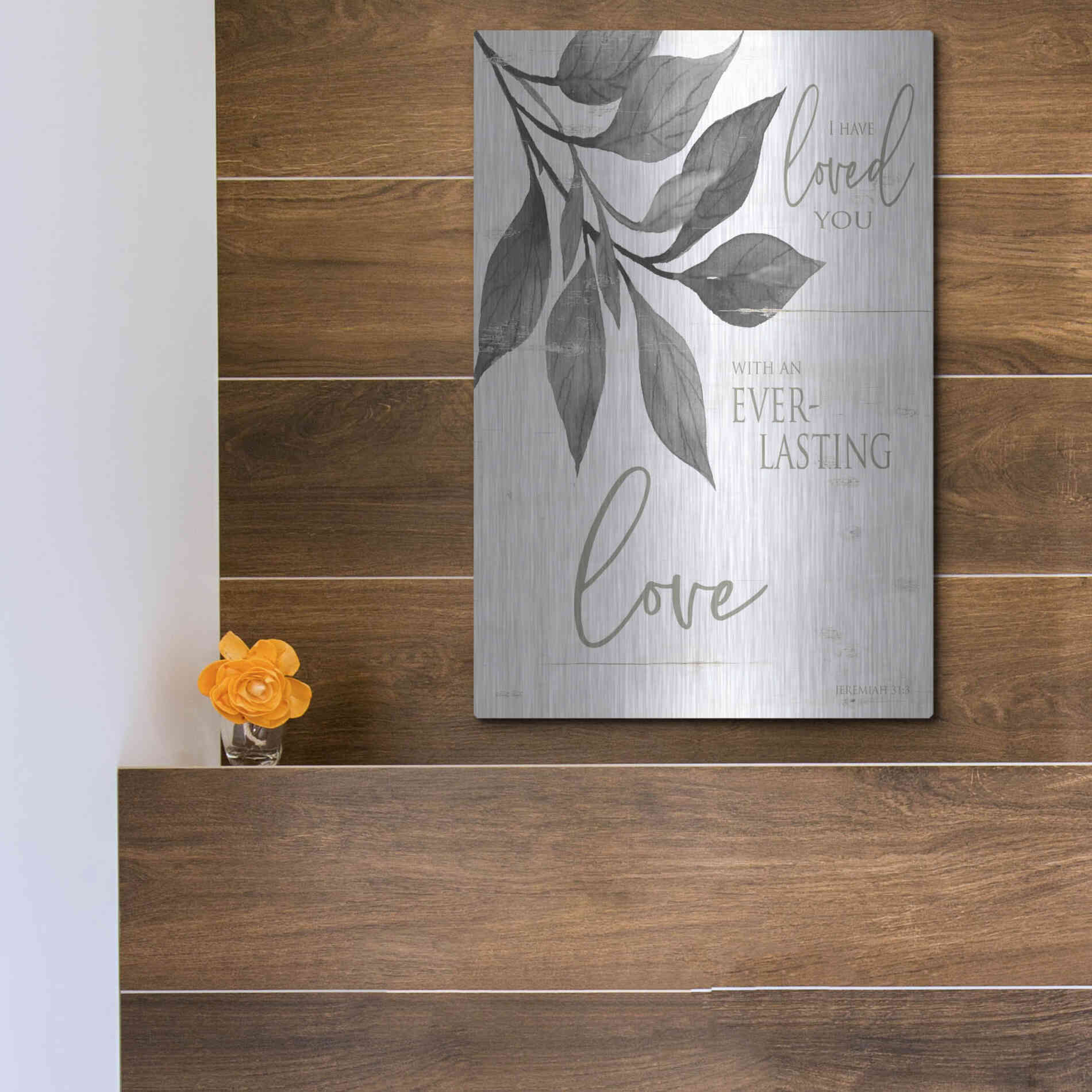 Luxe Metal Art 'I Have Loved You' by Cindy Jacobs, Metal Wall Art,12x16