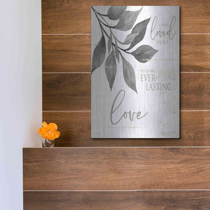 Luxe Metal Art 'I Have Loved You' by Cindy Jacobs, Metal Wall Art,12x16