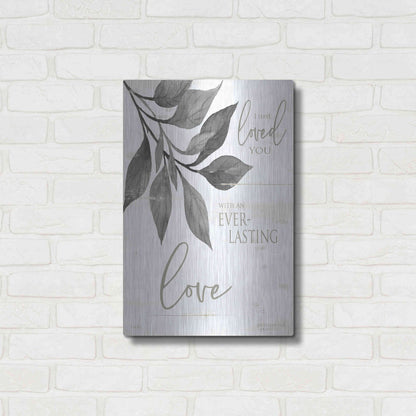 Luxe Metal Art 'I Have Loved You' by Cindy Jacobs, Metal Wall Art,16x24