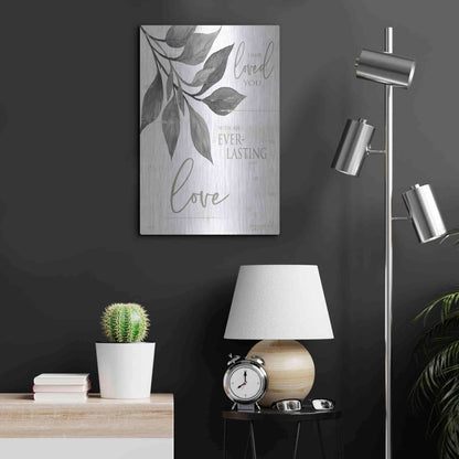 Luxe Metal Art 'I Have Loved You' by Cindy Jacobs, Metal Wall Art,16x24