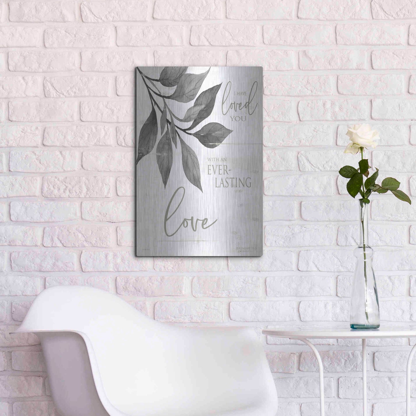 Luxe Metal Art 'I Have Loved You' by Cindy Jacobs, Metal Wall Art,16x24