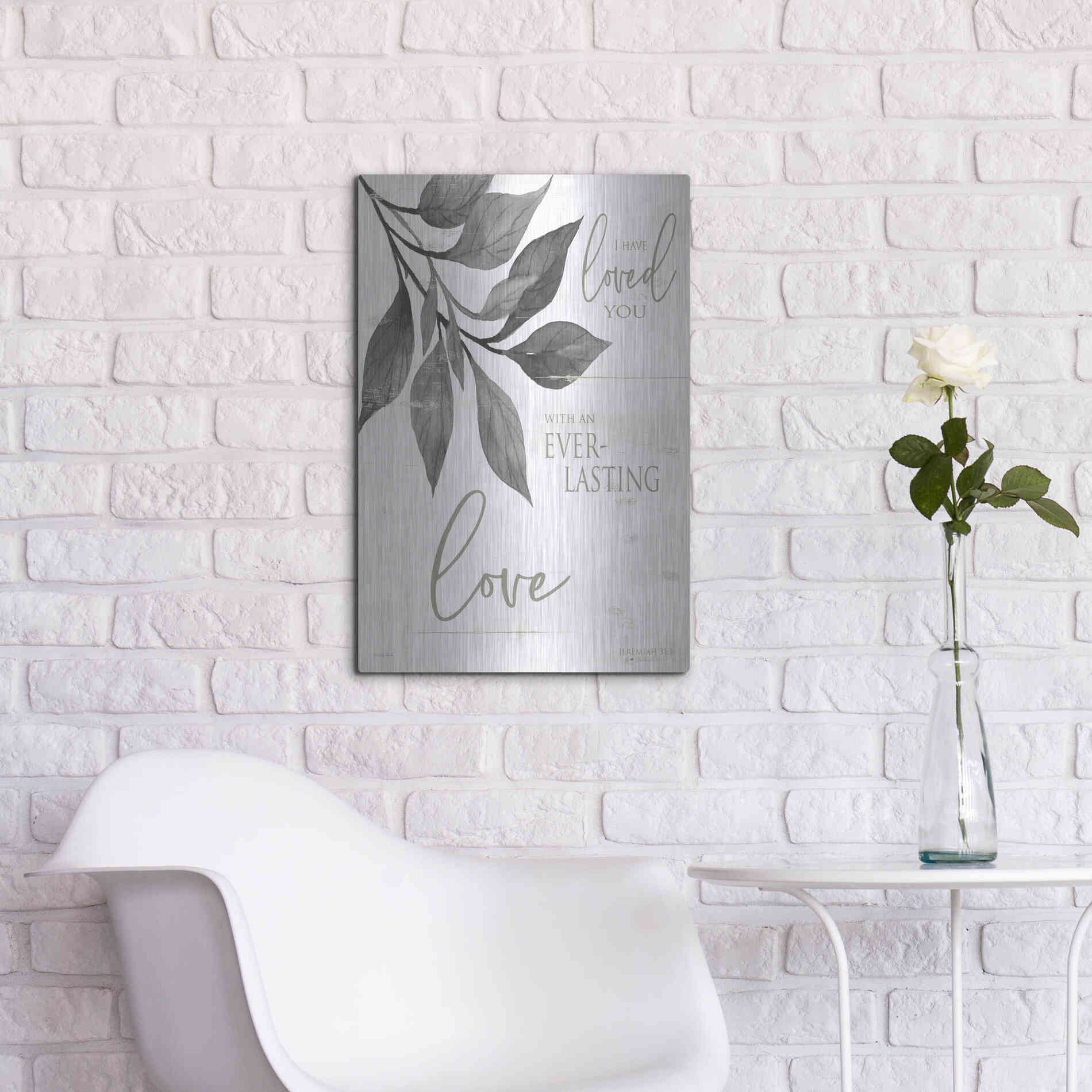 Luxe Metal Art 'I Have Loved You' by Cindy Jacobs, Metal Wall Art,16x24