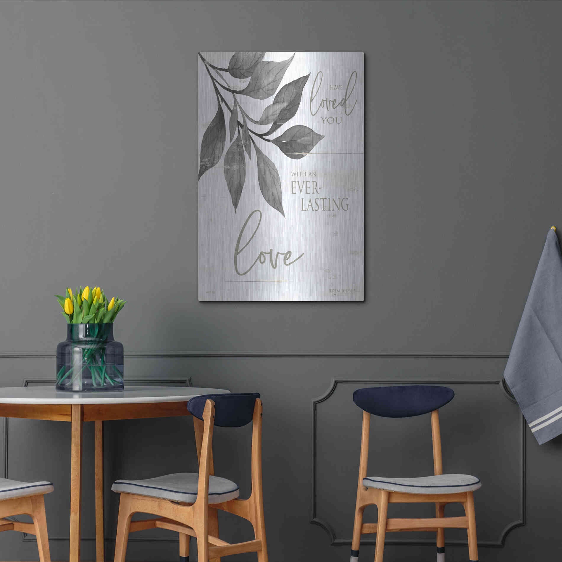 Luxe Metal Art 'I Have Loved You' by Cindy Jacobs, Metal Wall Art,24x36