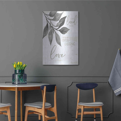 Luxe Metal Art 'I Have Loved You' by Cindy Jacobs, Metal Wall Art,24x36