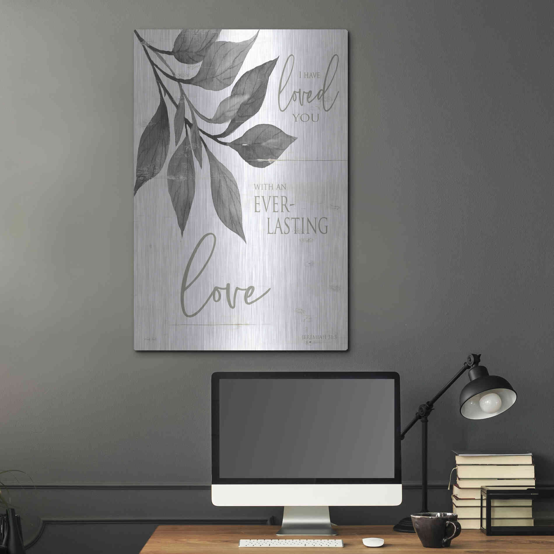 Luxe Metal Art 'I Have Loved You' by Cindy Jacobs, Metal Wall Art,24x36