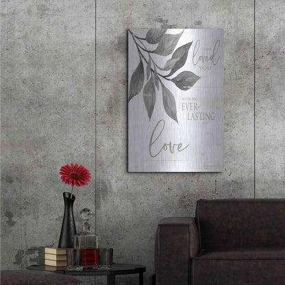 Luxe Metal Art 'I Have Loved You' by Cindy Jacobs, Metal Wall Art,24x36