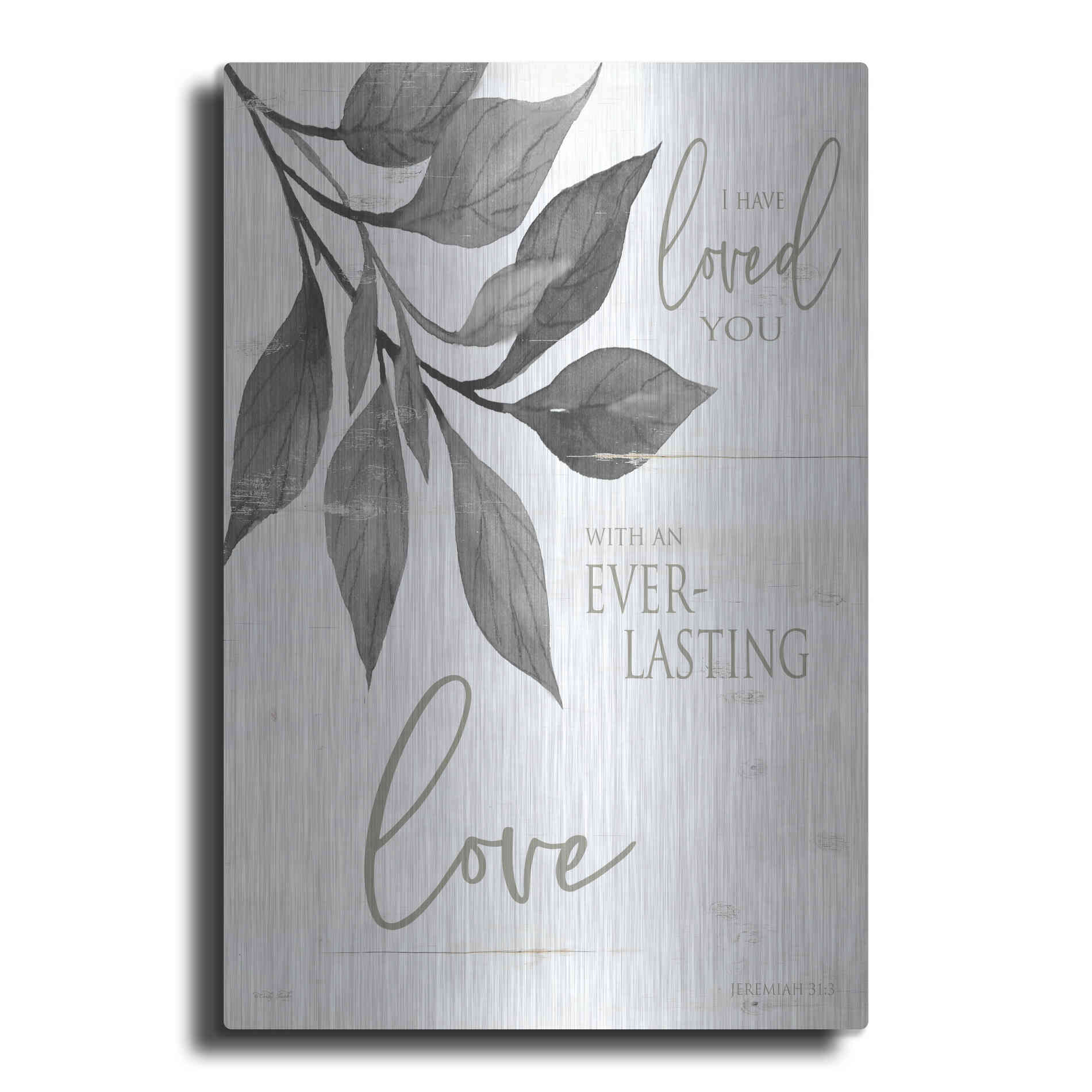 Luxe Metal Art 'I Have Loved You' by Cindy Jacobs, Metal Wall Art