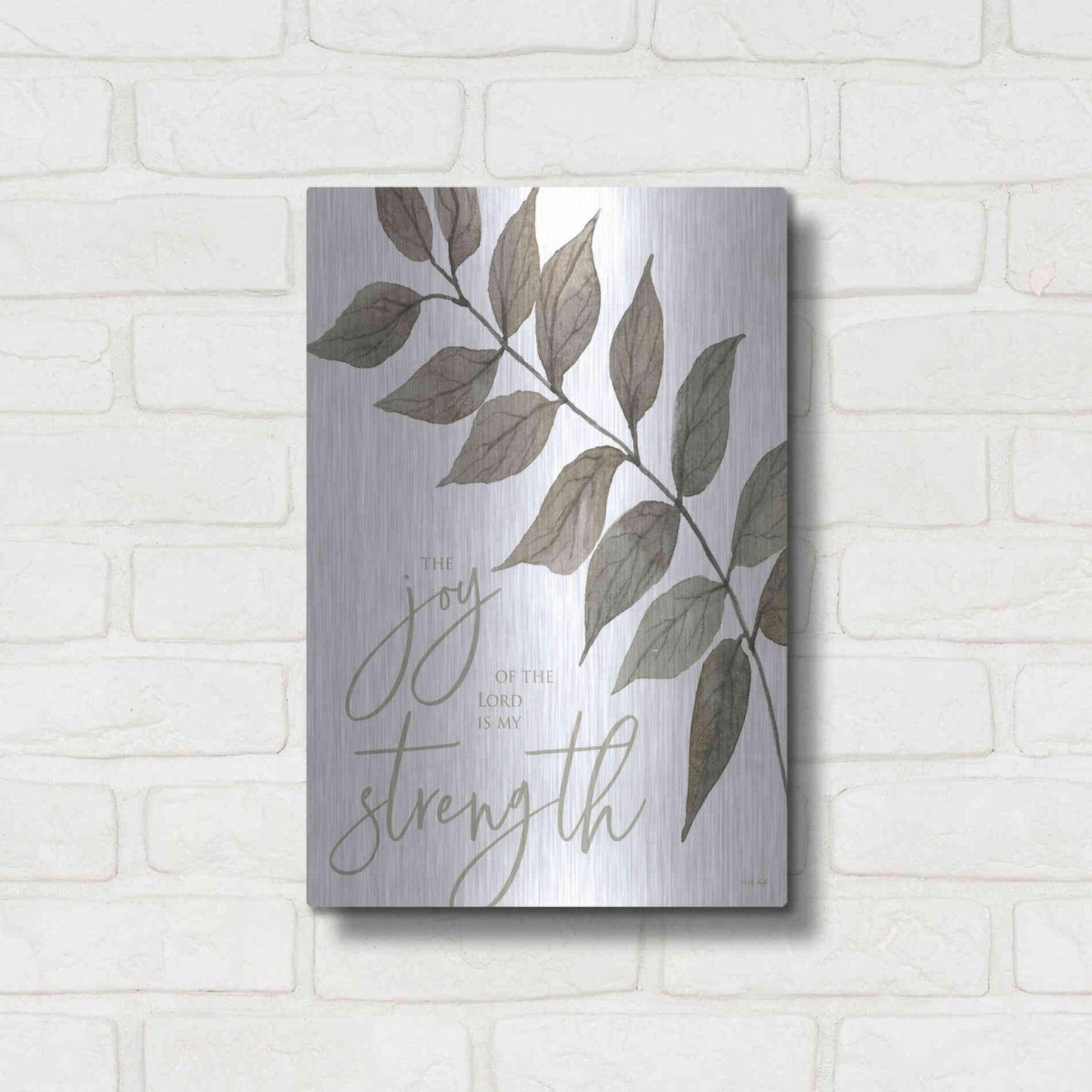 Luxe Metal Art 'The Lord is My Strength' by Cindy Jacobs, Metal Wall Art,12x16