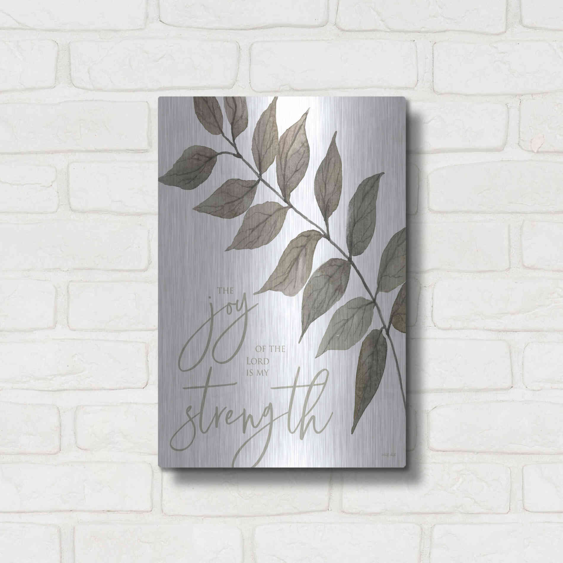 Luxe Metal Art 'The Lord is My Strength' by Cindy Jacobs, Metal Wall Art,12x16