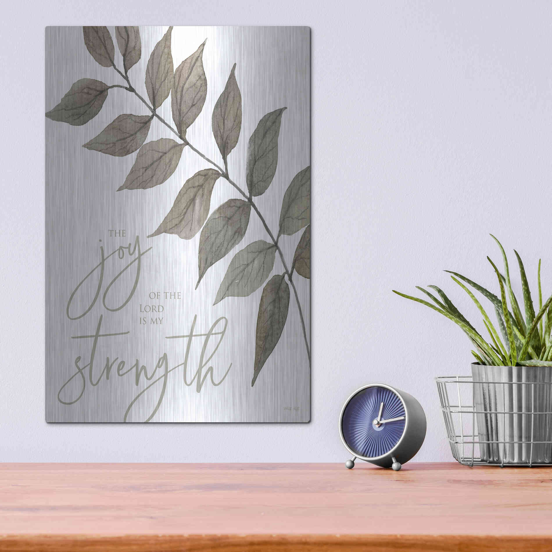 Luxe Metal Art 'The Lord is My Strength' by Cindy Jacobs, Metal Wall Art,12x16
