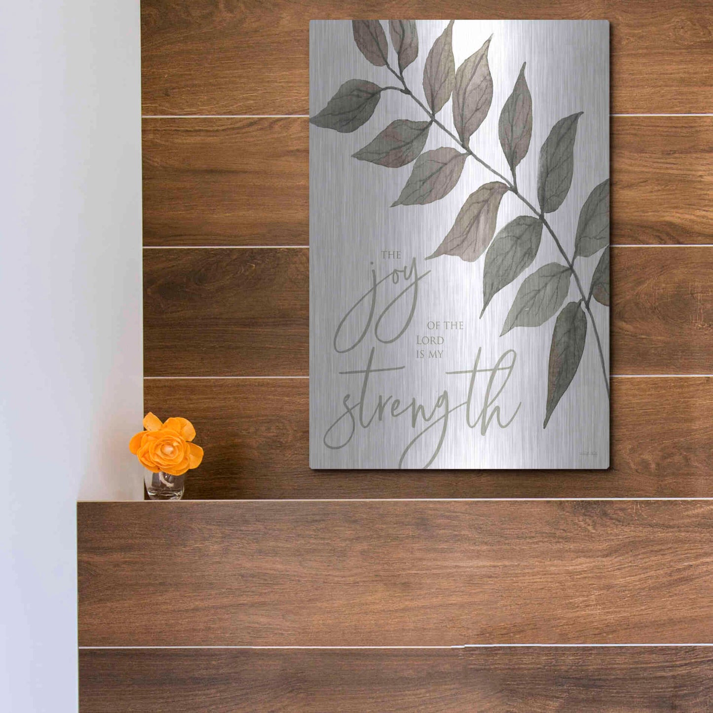 Luxe Metal Art 'The Lord is My Strength' by Cindy Jacobs, Metal Wall Art,12x16