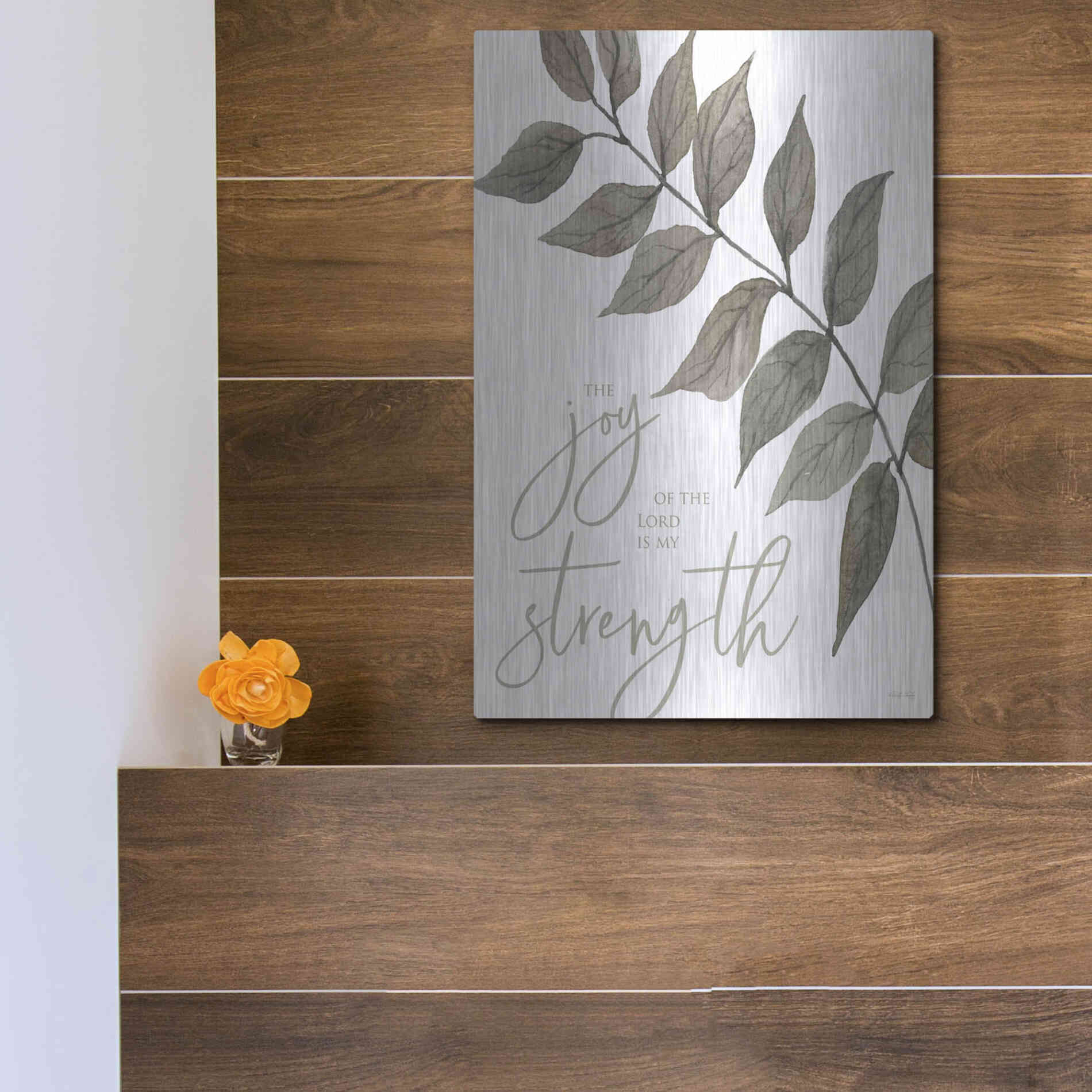 Luxe Metal Art 'The Lord is My Strength' by Cindy Jacobs, Metal Wall Art,12x16
