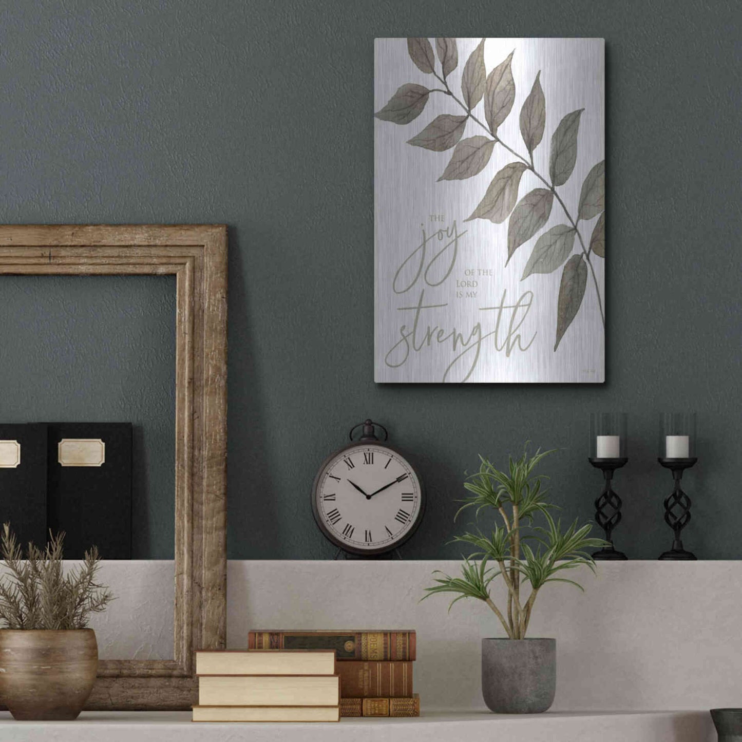 Luxe Metal Art 'The Lord is My Strength' by Cindy Jacobs, Metal Wall Art,12x16