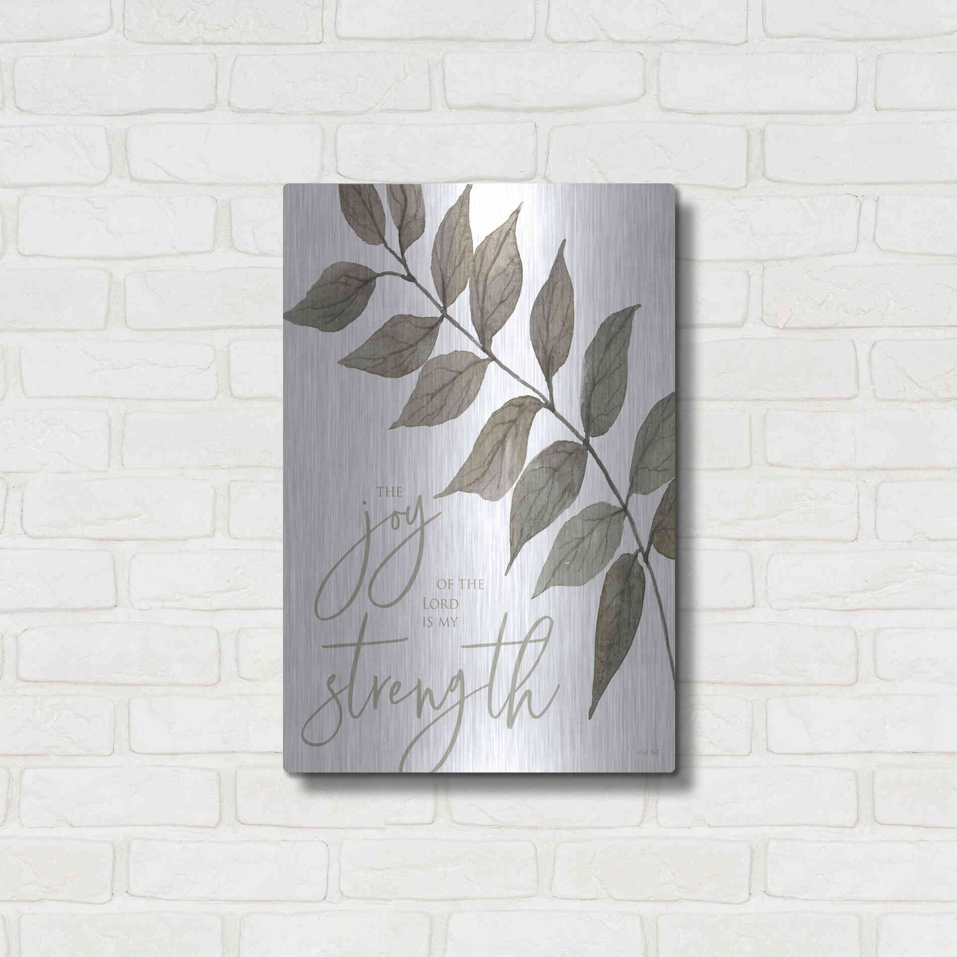 Luxe Metal Art 'The Lord is My Strength' by Cindy Jacobs, Metal Wall Art,16x24
