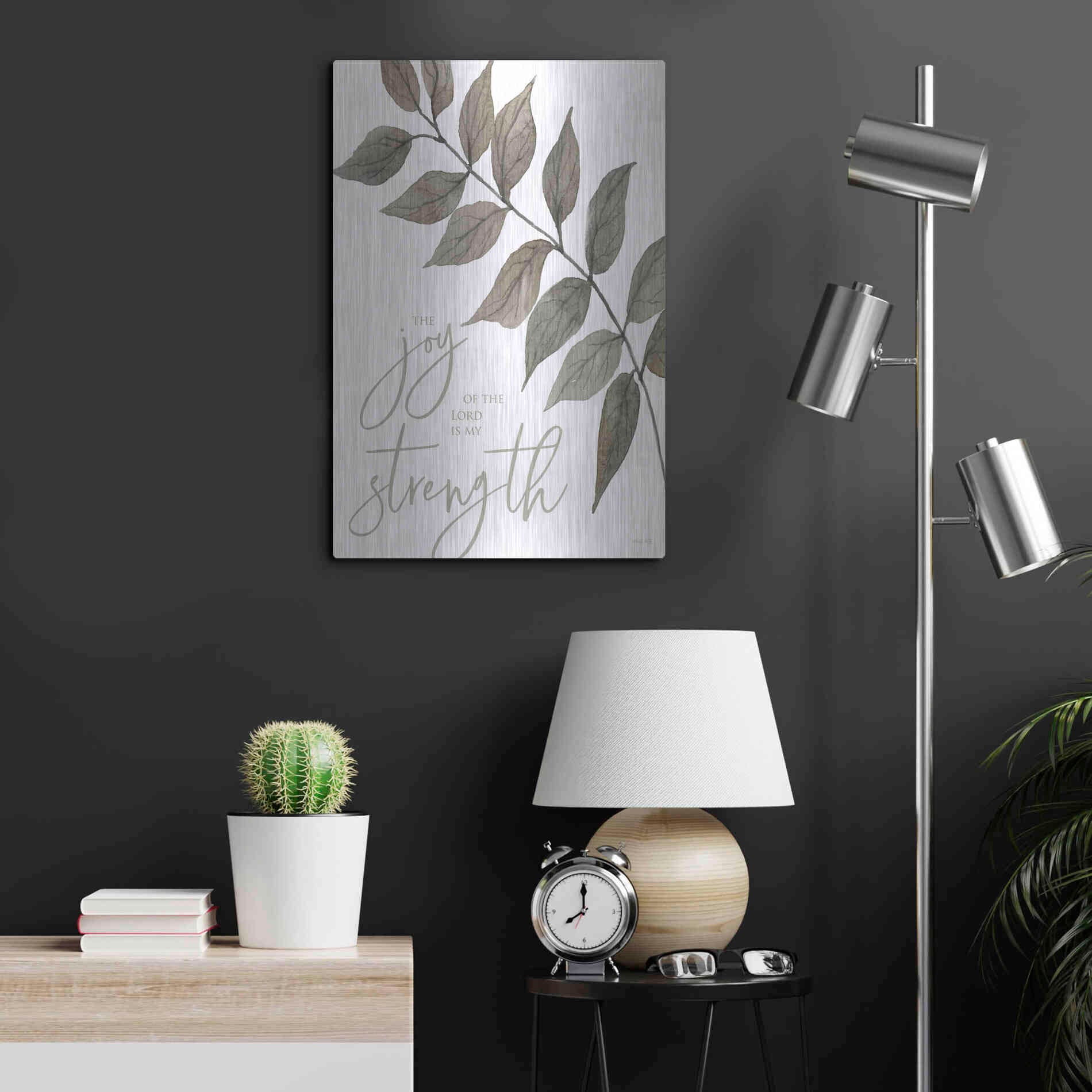 Luxe Metal Art 'The Lord is My Strength' by Cindy Jacobs, Metal Wall Art,16x24