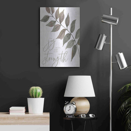 Luxe Metal Art 'The Lord is My Strength' by Cindy Jacobs, Metal Wall Art,16x24