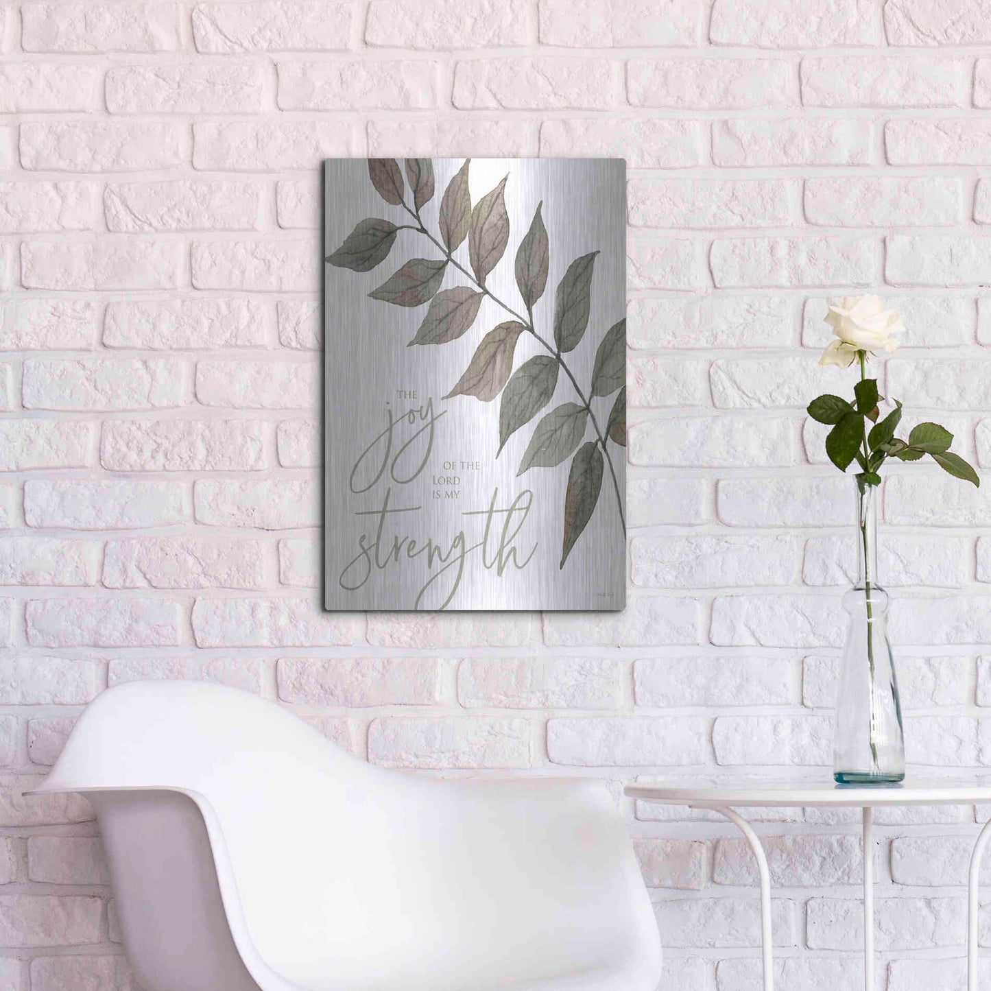 Luxe Metal Art 'The Lord is My Strength' by Cindy Jacobs, Metal Wall Art,16x24
