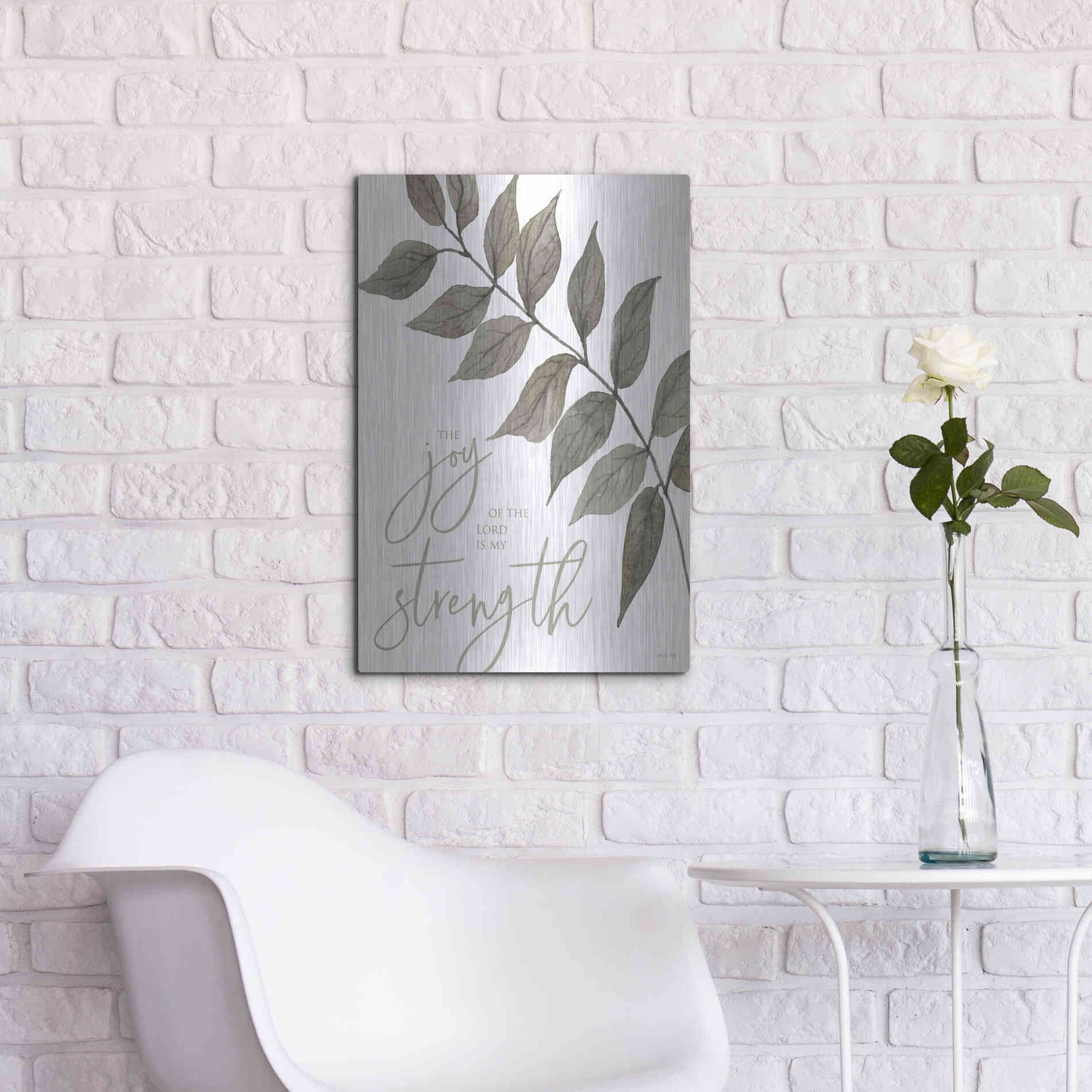 Luxe Metal Art 'The Lord is My Strength' by Cindy Jacobs, Metal Wall Art,16x24